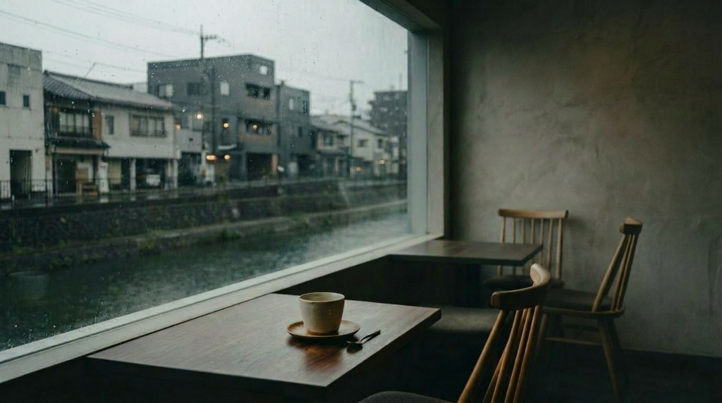 寂しげなカフェの風景